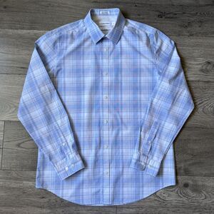 Calvin Klein Men's Infinite Cool Plaid Blue/White Button‎ Down Shirt Size Medium